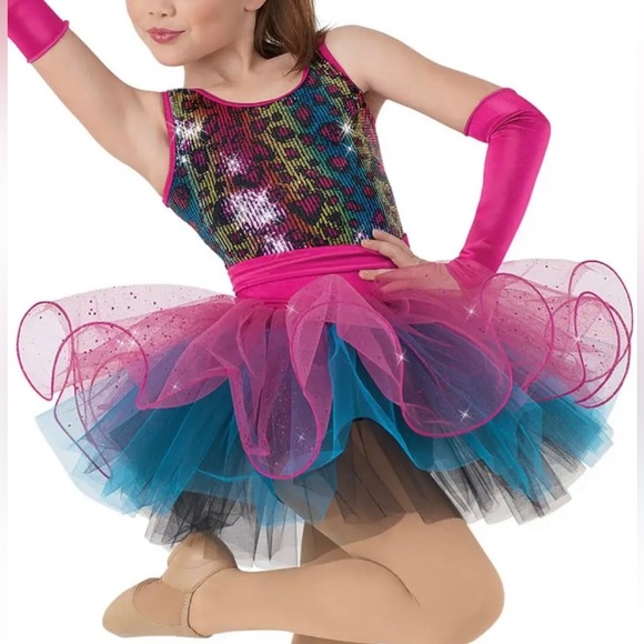 Weissman Rainbow Leopard Print Dance Costume - Picture 1 of 7